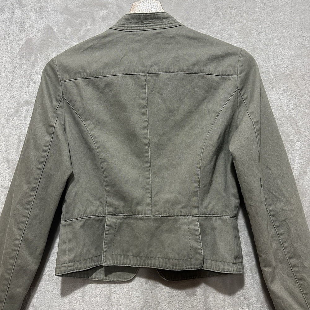 LC Lauren Conrad Women's XS Green Military Full Zip Jacket Long Sleeve Crewneck - Picture 5 of 9